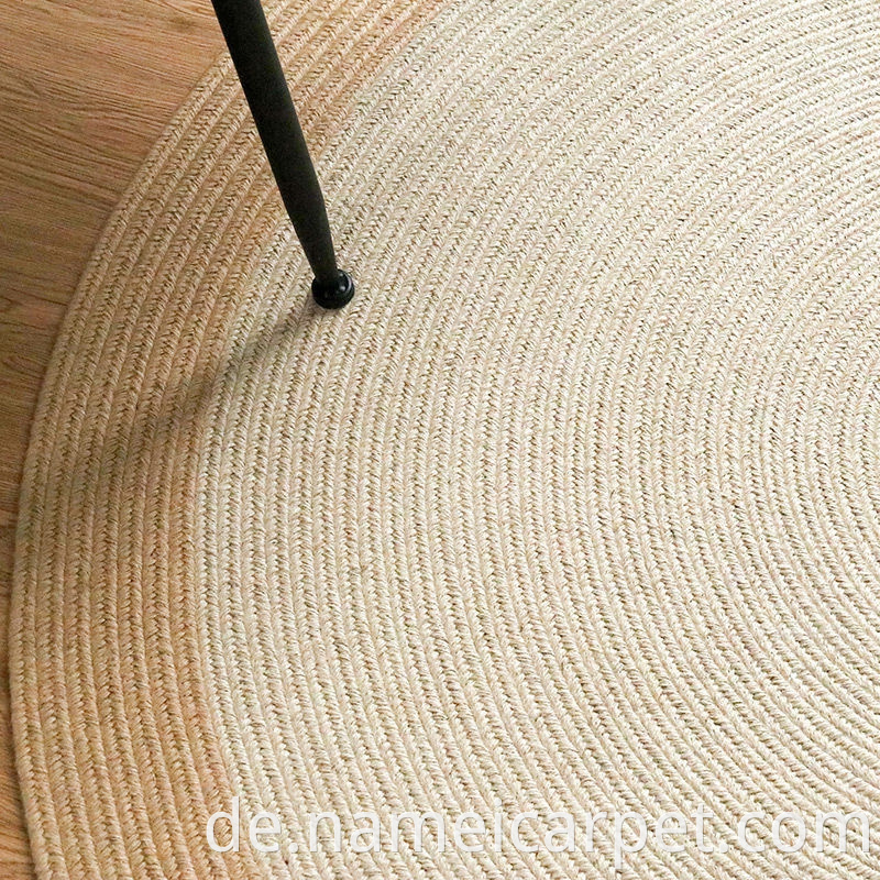 White Natural Jute Hemp Braided Woven Round Carpet Area Rug Floor Mats 373